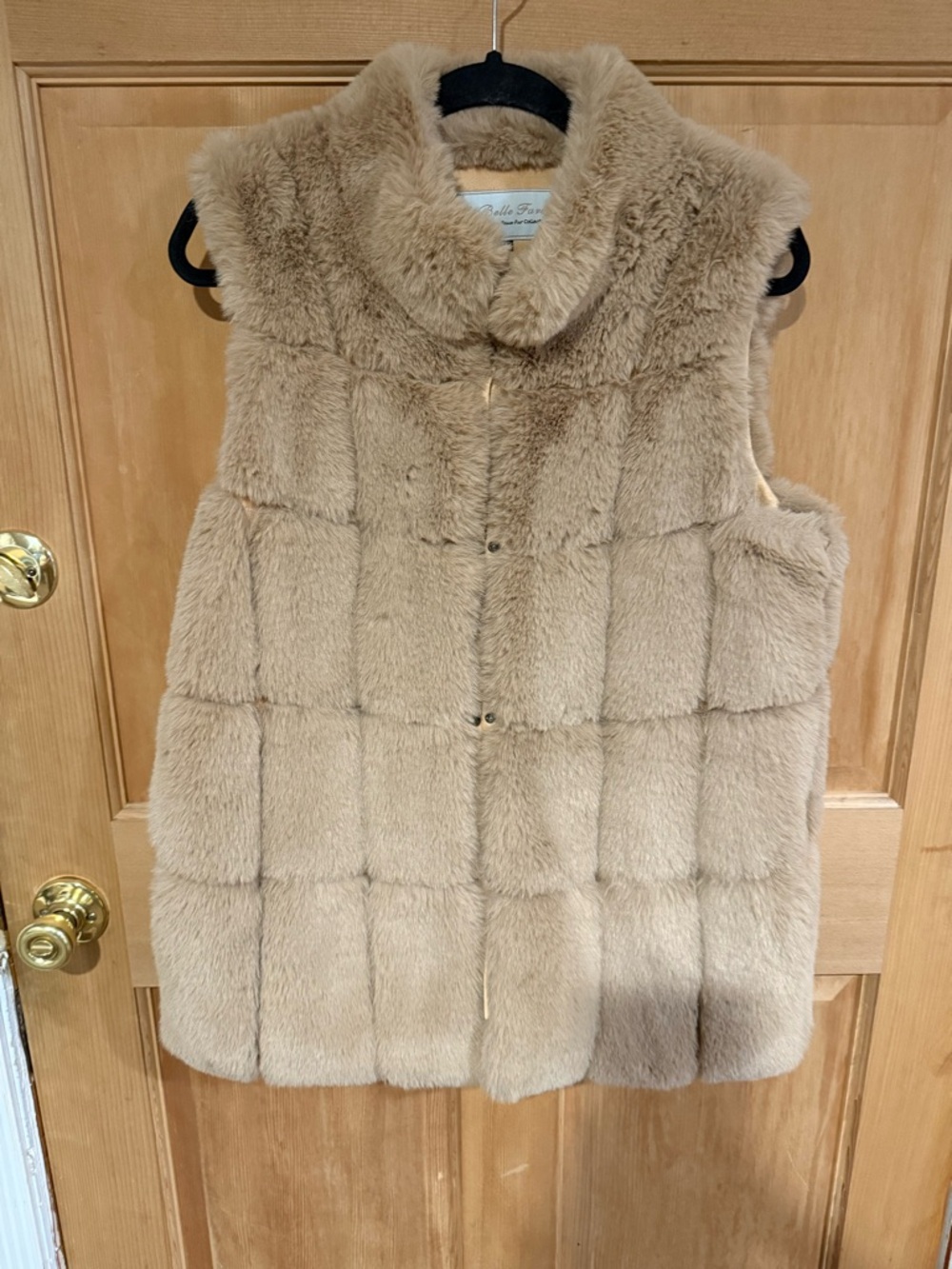 Saks off Fifth - Plush Taupe Faux Fur Vest, Woman Size S